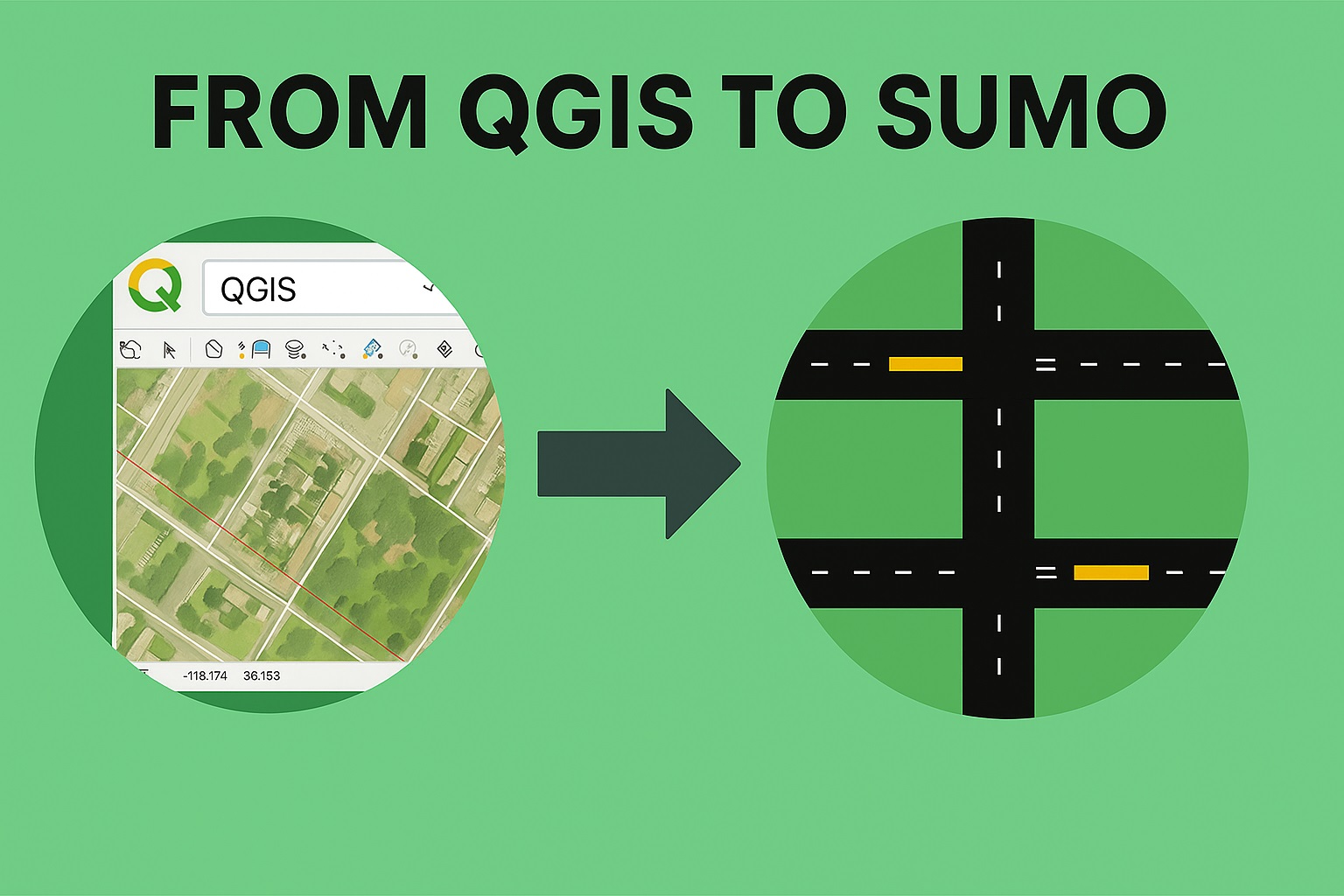 From QGIS to SUMO screenshot