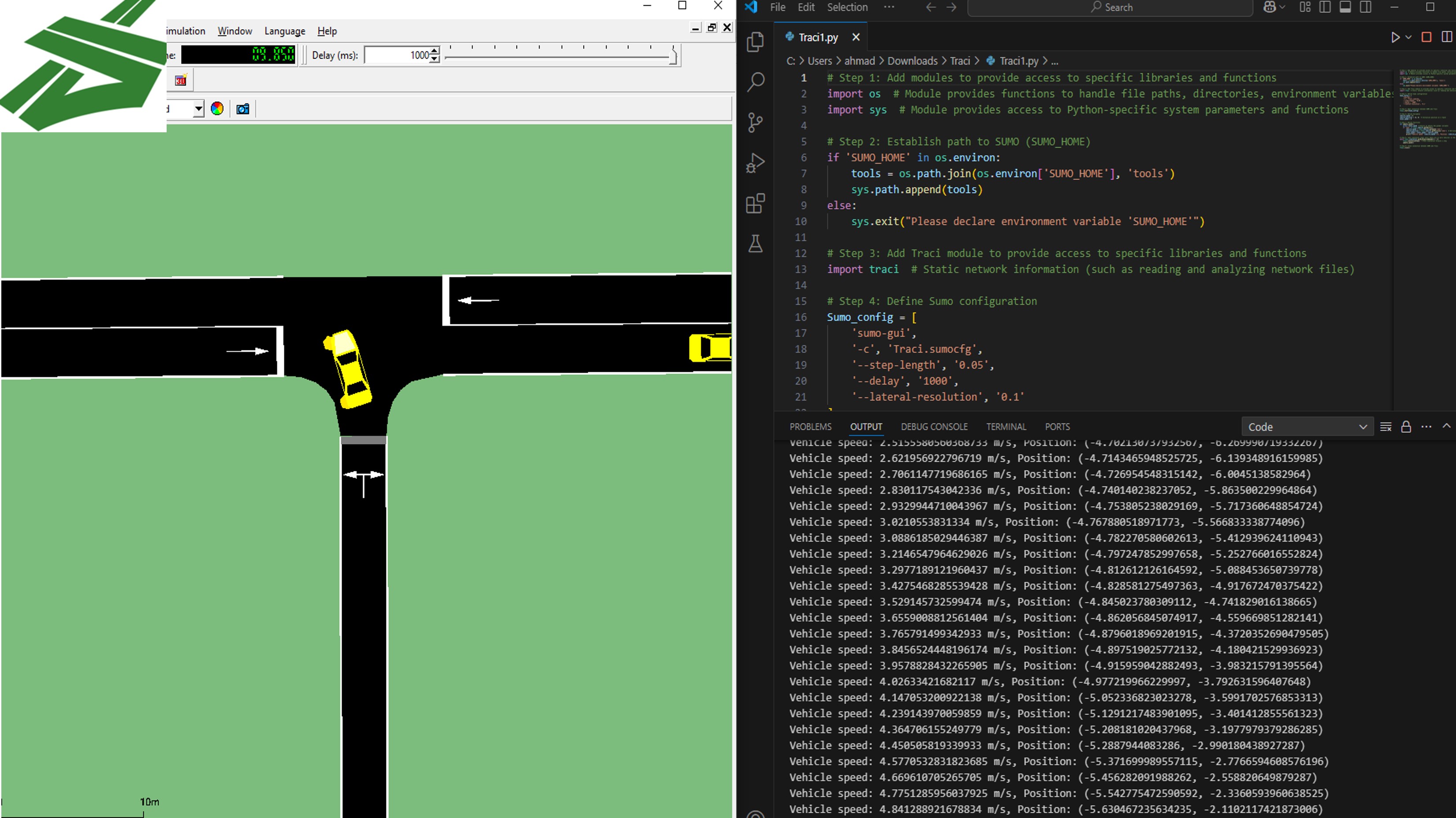 SUMO TraCI screenshot